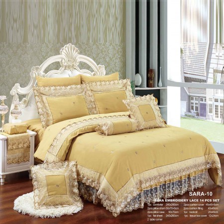 Milanobedlinen Comforter Sara Lace 14pcs Set